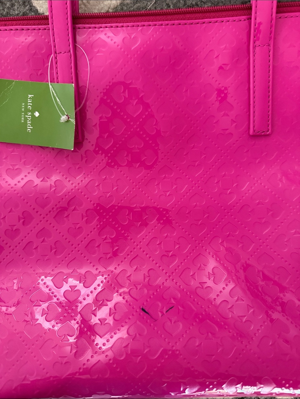 kate spade Hot Pink Patent Tote with Keychain - Picture 4 of 4